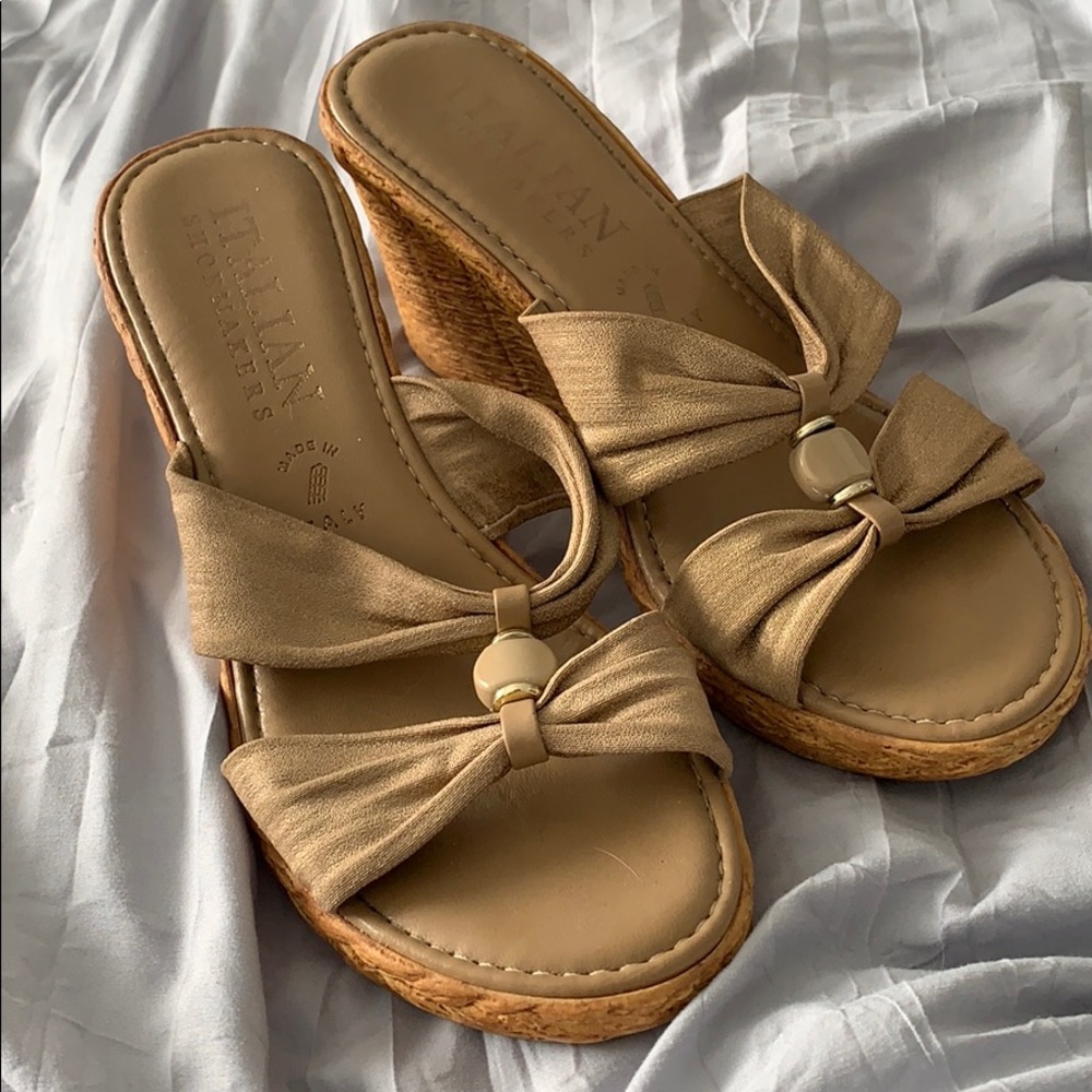 Tan Wedge Sandals